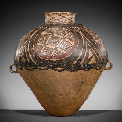 Lot 222 - A RARE AND IMPORTANT PAINTED POTTERY JAR, MAJIAYAO CULTURE