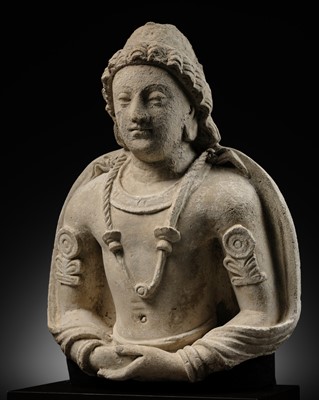 Lot 392 - A STUCCO FIGURE OF A BODHISATTVA, ANCIENT REGION OF GANDHARA, 4TH-5TH CENTURY