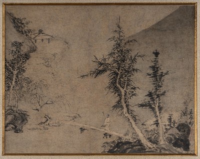 Lot 733 - A FINE LANDSCAPE PAINTING, QING DYNASTY