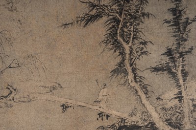 Lot 733 - A FINE LANDSCAPE PAINTING, QING DYNASTY