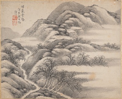 Lot 734 - AFTER WU ZHEN: A LANDSCAPE PAINTING, QING DYNASTY