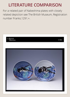 Lot 196 - A NABESHIMA PORCELAIN DISH WITH WAGTAILS