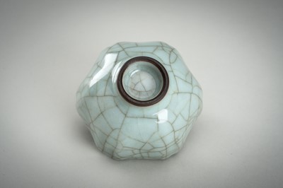 Lot 913 - A HEXAGONAL SONG-STYLE CELADON CUP, QING DYNASTY