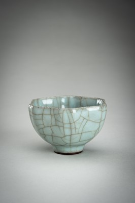 Lot 913 - A HEXAGONAL SONG-STYLE CELADON CUP, QING DYNASTY