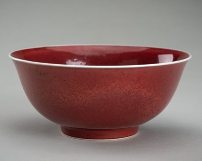 Lot 923 - AN OXBLOOD GLAZED PORCELAIN BOWL, DAOGUANG MARK