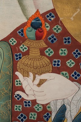 Lot 683 - A TIBETAN THANGKA OF AN ARHAT, 1900s