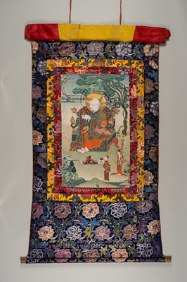 Lot 683 - A TIBETAN THANGKA OF AN ARHAT, 1900s