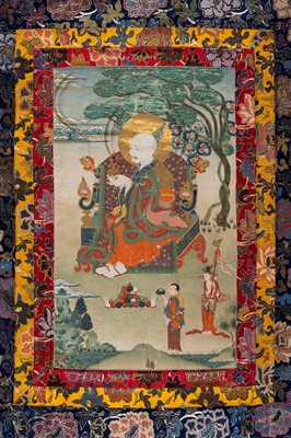 Lot 683 - A TIBETAN THANGKA OF AN ARHAT, 1900s