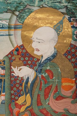 Lot 683 - A TIBETAN THANGKA OF AN ARHAT, 1900s
