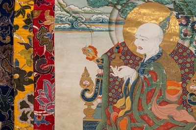 Lot 683 - A TIBETAN THANGKA OF AN ARHAT, 1900s