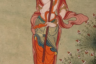 Lot 683 - A TIBETAN THANGKA OF AN ARHAT, 1900s