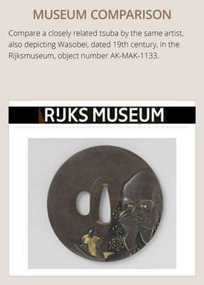 Lot 98 - NOBUYOSHI: A FINE SHIBUICHI TSUBA WITH DAIDARABOTCHI AND WASOBEI