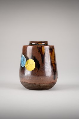 Lot 176 - A SETO WARE BROWN-GLAZED CHAIRE (TEA CADDY)