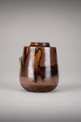 Lot 176 - A SETO WARE BROWN-GLAZED CHAIRE (TEA CADDY)