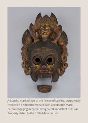 Lot 1555 - KANO TESSAI: A CIRCULAR HANGING TRAY OF A BUGAKU MASK OF RANRYO-O