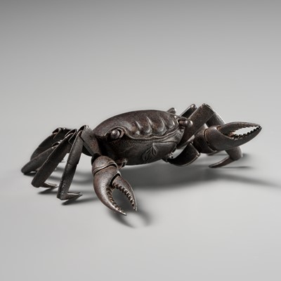 Lot 79 - A SUPERB IRON JIZAI OKIMONO OF A CRAB