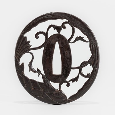 Lot 601 - MITSUKI: A KOFU SCHOOL IRON SUKASHI TSUBA