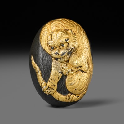 Lot 348 - A RARE MIXED METAL NETSUKE OF TIGER AND BAMBOO, TAKE NI TORA