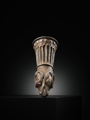 Lot 367 - A SILVER ‘RAM’ RHYTON, PERSIA, 8TH-6TH CENTURY BC