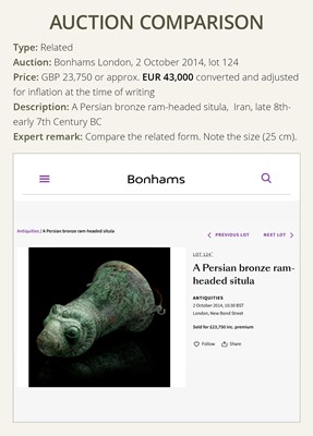 Lot 367 - A SILVER ‘RAM’ RHYTON, PERSIA, 8TH-6TH CENTURY BC