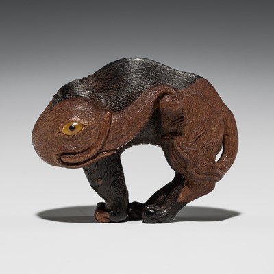 Lot 559 - VADYM PYVOVAR: A WOOD NETSUKE OF A BAKU