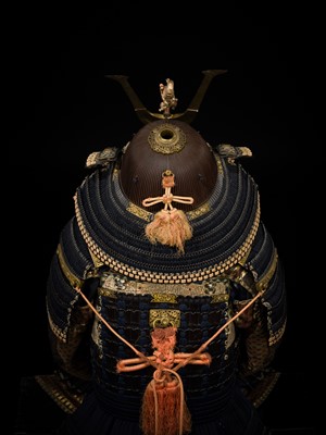 Lot 137 - A NIMAI-DO GUSOKU (TWO-PIECE CUIRASS ARMOR) WITH A SUJIBACHI KABUTO BY NEO YASUMASA