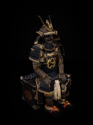 Lot 137 - A NIMAI-DO GUSOKU (TWO-PIECE CUIRASS ARMOR) WITH A SUJIBACHI KABUTO BY NEO YASUMASA