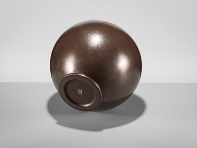 Lot 71 - TAKANO RYOICHI: A FINE INLAID BRONZE FLOWER VASE