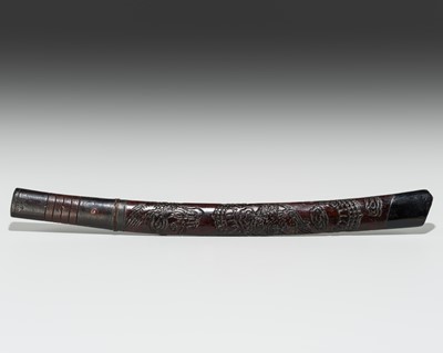 Lot 378 - A LACQUERED WOOD ‘DRAGON SAYA’ BOKUTO (DOCTOR'S SWORD)