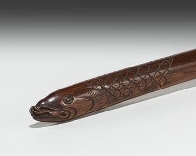 Lot 380 - A WOOD ‘FISH’ BOKUTO (DOCTOR'S SWORD)