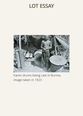 Lot 661 - A BRONZE RAIN DRUM, KAREN PEOPLE, REGION OF MYANMAR AND THAILAND, 19TH CENTURY OR EARLIER