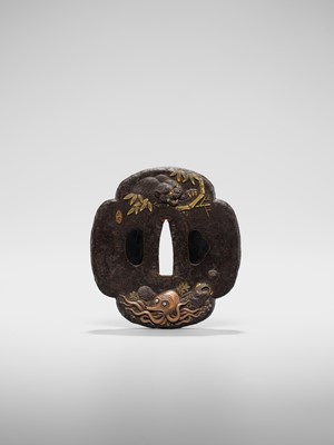 Lot 59 - MASATAKE: A FINE IRON TSUBA WITH NBTHK CERTIFICATE