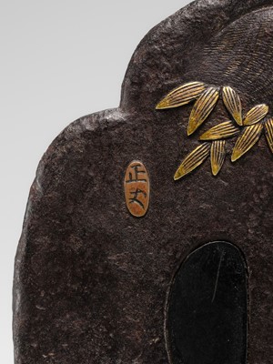Lot 59 - MASATAKE: A FINE IRON TSUBA WITH NBTHK CERTIFICATE