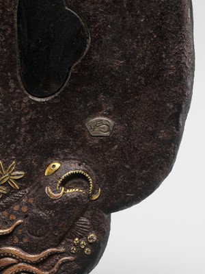 Lot 59 - MASATAKE: A FINE IRON TSUBA WITH NBTHK CERTIFICATE