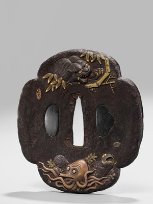 Lot 59 - MASATAKE: A FINE IRON TSUBA WITH NBTHK CERTIFICATE