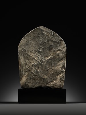 Lot 298 - A GRAY STONE STELE OF VISHNU AND LAKSHMI, NEPAL, 15TH-16TH CENTURY