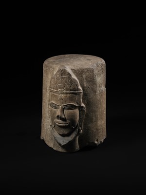 Lot 256 - A RARE SANDSTONE ‘SHIVA’ EKAMUKHALINGA, CHAMPA PERIOD, THAP MAM STYLE