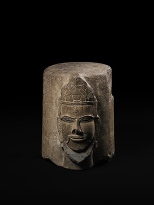 Lot 256 - A RARE SANDSTONE ‘SHIVA’ EKAMUKHALINGA, CHAMPA PERIOD, THAP MAM STYLE