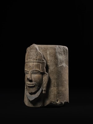 Lot 256 - A RARE SANDSTONE ‘SHIVA’ EKAMUKHALINGA, CHAMPA PERIOD, THAP MAM STYLE