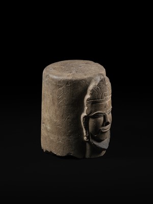 Lot 256 - A RARE SANDSTONE ‘SHIVA’ EKAMUKHALINGA, CHAMPA PERIOD, THAP MAM STYLE