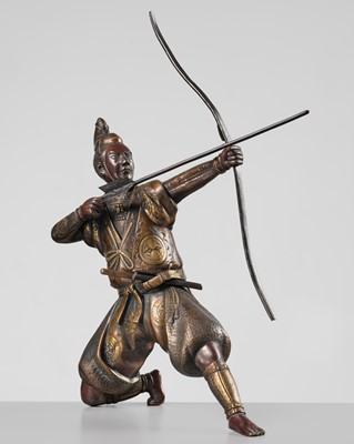 Lot 19 - MIYAO: A BRONZE FIGURE OF AN ARCHER