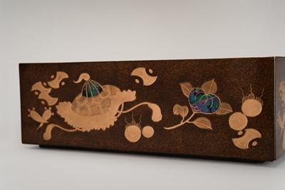 Lot 143 - A FINE SET OF TWO STACKABLE LACQUER BOXES WITH THE ‘EIGHT IMMORTALS’ ATTRIBUTES