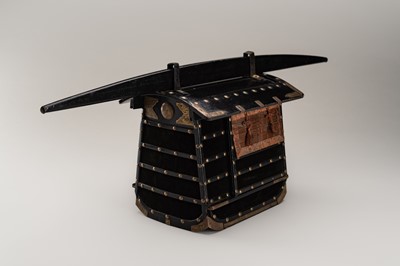 Lot 137 - A LACQUER MINIATURE KAGO (PALANQUIN)