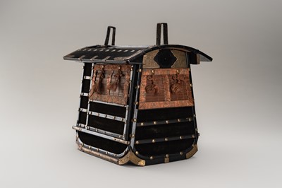 Lot 137 - A LACQUER MINIATURE KAGO (PALANQUIN)