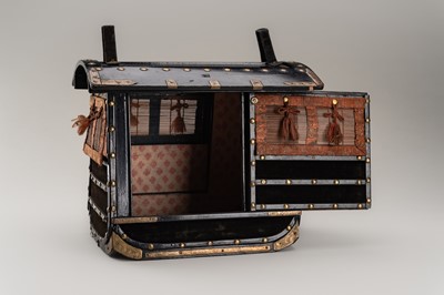 Lot 137 - A LACQUER MINIATURE KAGO (PALANQUIN)