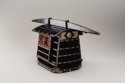 Lot 137 - A LACQUER MINIATURE KAGO (PALANQUIN)