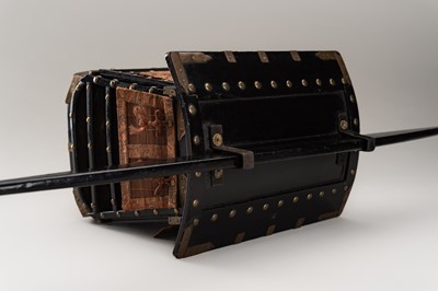 Lot 137 - A LACQUER MINIATURE KAGO (PALANQUIN)