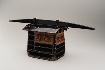 Lot 137 - A LACQUER MINIATURE KAGO (PALANQUIN)