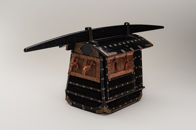Lot 137 - A LACQUER MINIATURE KAGO (PALANQUIN)