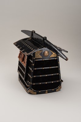 Lot 137 - A LACQUER MINIATURE KAGO (PALANQUIN)